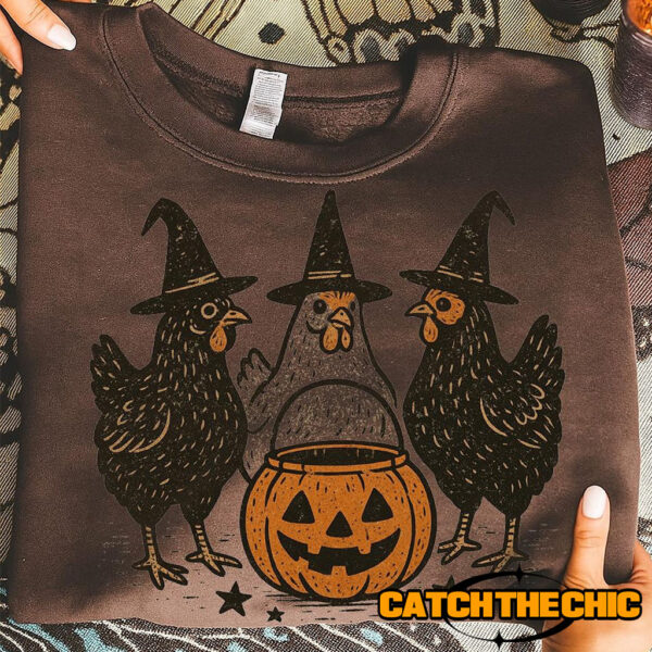 Pumpkin Chicken Fall Retro Halloween